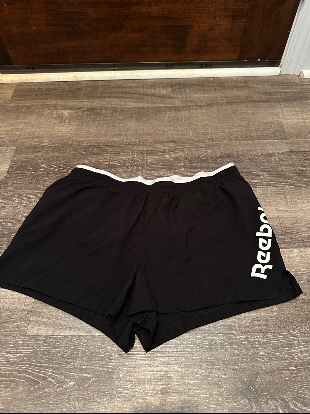 Reebok Black Women's Athletic Shorts with White Trim